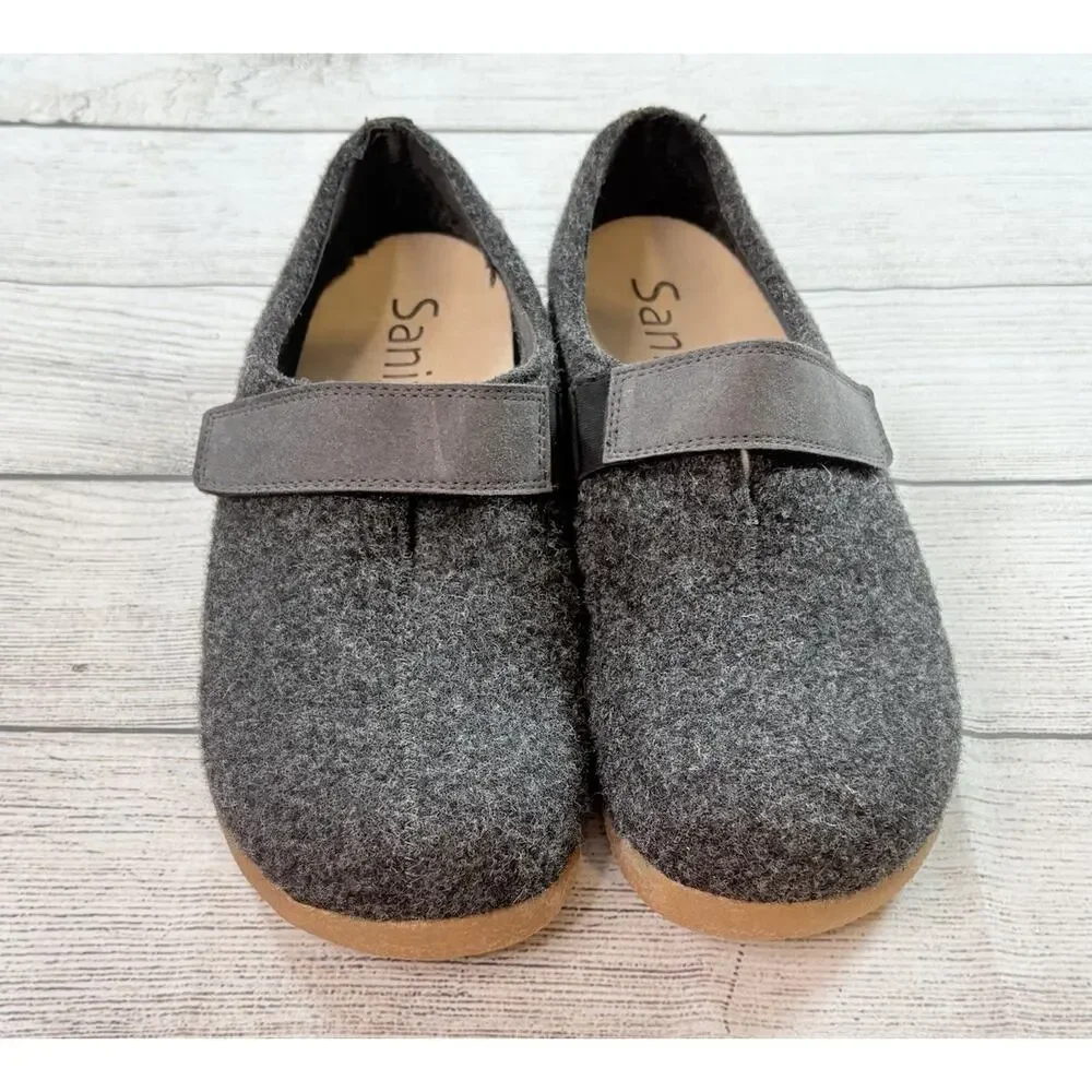 Sanita Mens Wool Strap Varde Comfort Casual Unisex Slip On Shoe Size 44